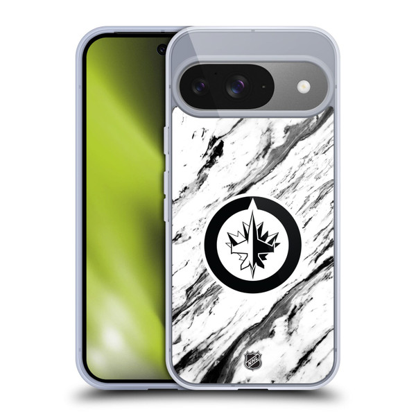 NHL Winnipeg Jets Marble Soft Gel Case for Google Pixel 9 / Pixel 9 Pro