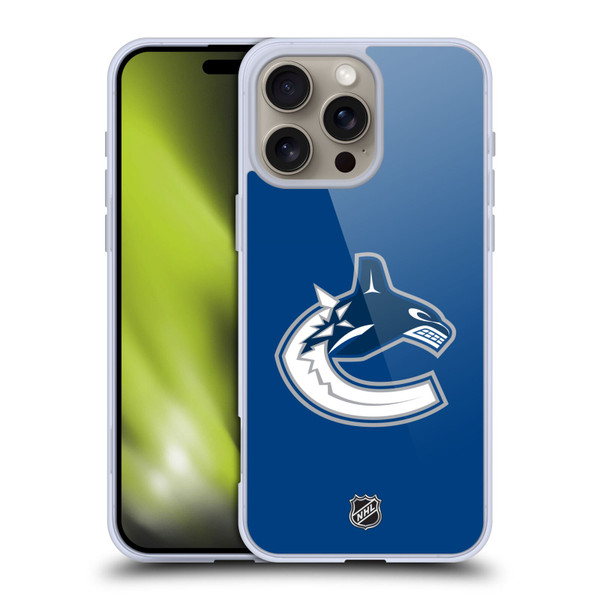 NHL Vancouver Canucks Plain Soft Gel Case for Apple iPhone 16 Pro Max