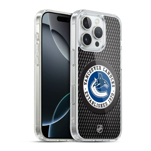 NHL Vancouver Canucks Puck Texture Soft Gel Case for Apple iPhone 16 Pro & MagSafe