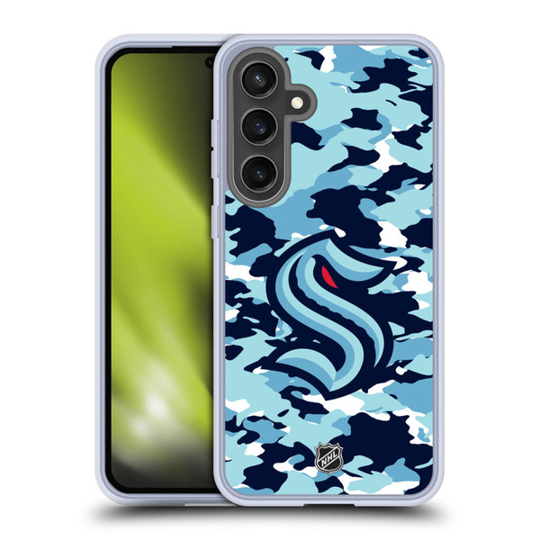 NHL Seattle Kraken Camouflage Soft Gel Case for Samsung Galaxy S24 FE