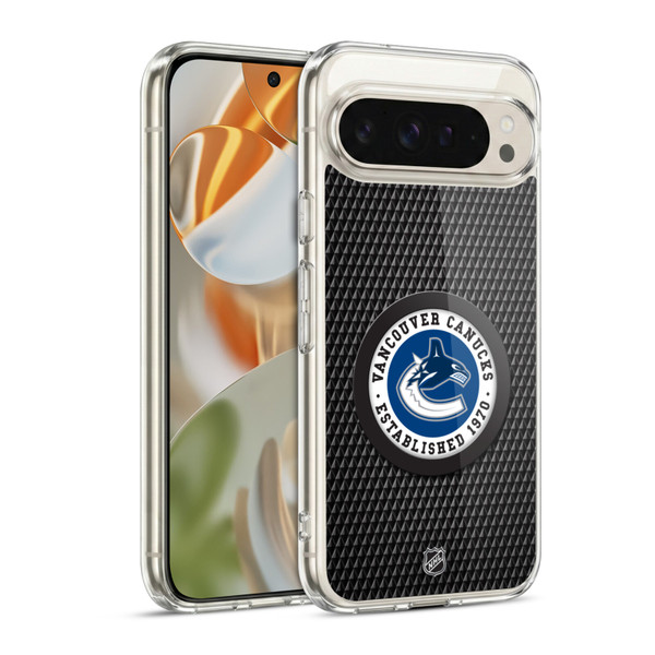 NHL Vancouver Canucks Puck Texture Soft Gel Case for Google Pixel 9 / Pixel 9 Pro