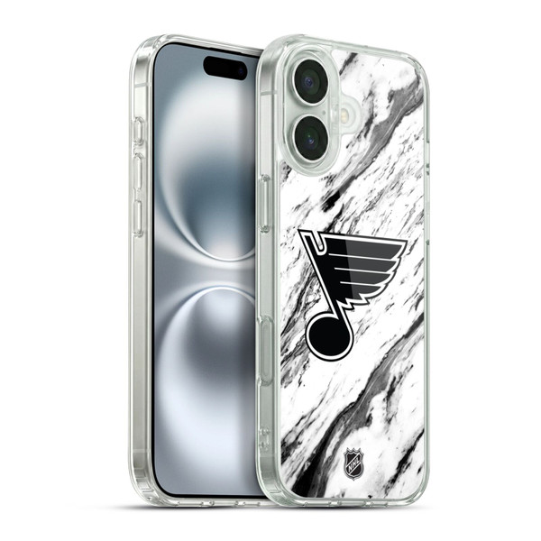 NHL St Louis Blues Marble Soft Gel Case for Apple iPhone 16 Plus & MagSafe