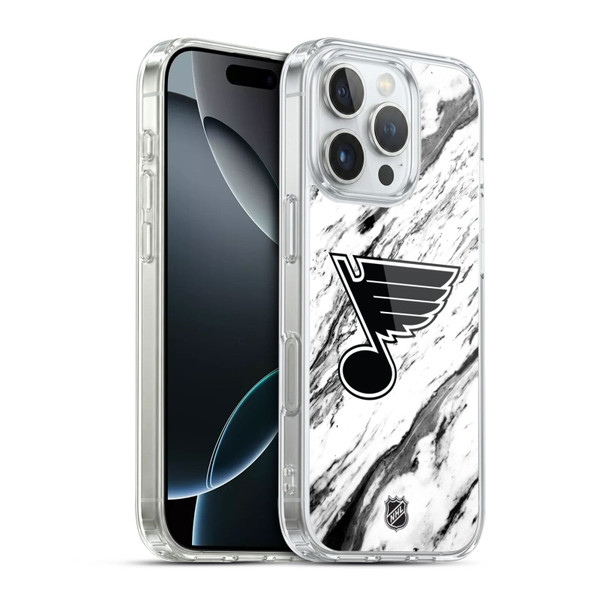 NHL St Louis Blues Marble Soft Gel Case for Apple iPhone 16 Pro & MagSafe