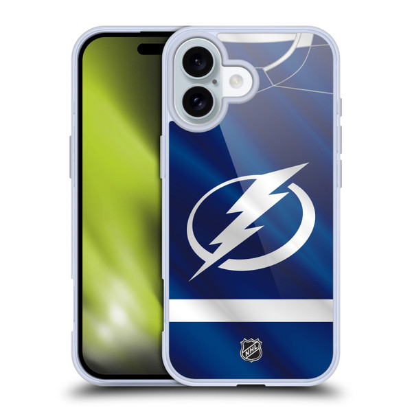 NHL Tampa Bay Lightning Jersey Soft Gel Case for Apple iPhone 16