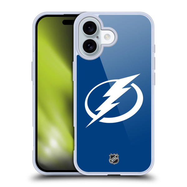 NHL Tampa Bay Lightning Plain Soft Gel Case for Apple iPhone 16