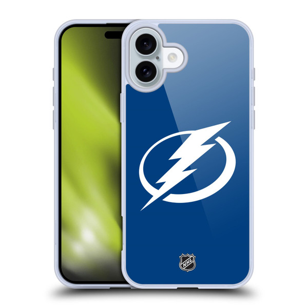 NHL Tampa Bay Lightning Plain Soft Gel Case for Apple iPhone 16 Plus