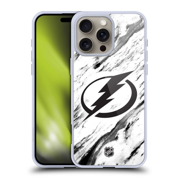 NHL Tampa Bay Lightning Marble Soft Gel Case for Apple iPhone 16 Pro Max