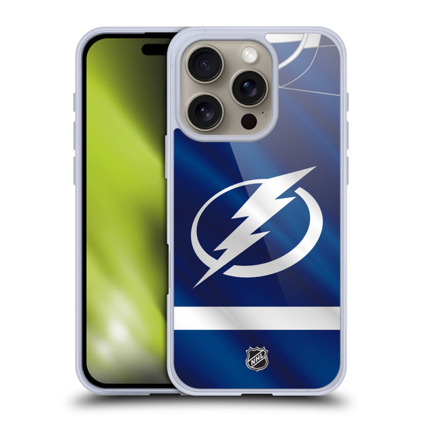 NHL Tampa Bay Lightning Jersey Soft Gel Case for Apple iPhone 16 Pro