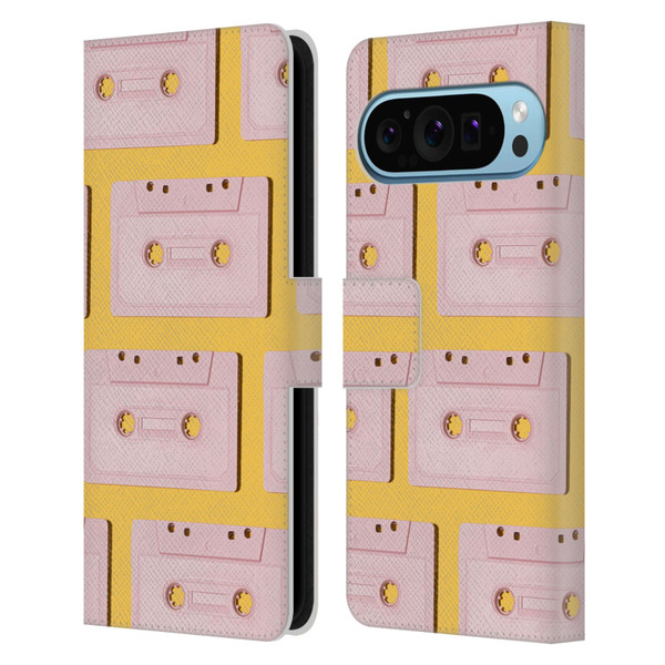 Pepino De Mar Patterns 2 Cassette Tape Leather Book Wallet Case Cover For Google Pixel 9 / Pixel 9 Pro