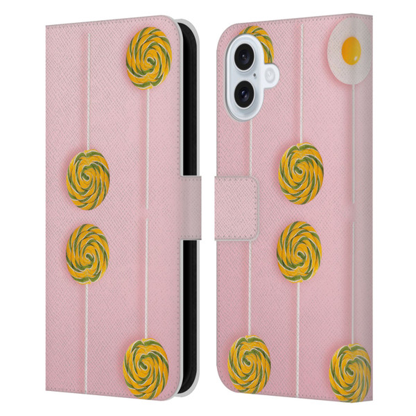 Pepino De Mar Patterns 2 Lollipop Leather Book Wallet Case Cover For Apple iPhone 16 Plus