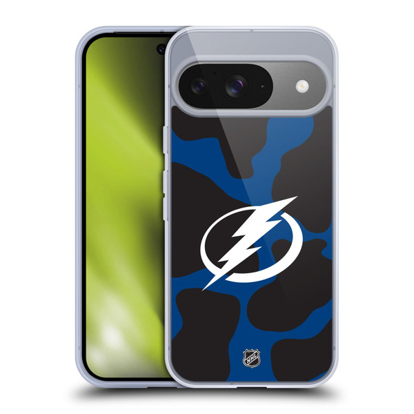 NHL Tampa Bay Lightning Cow Pattern Soft Gel Case for Google Pixel 9 / Pixel 9 Pro