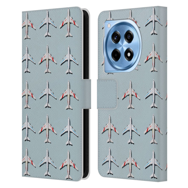 Pepino De Mar Patterns 2 Airplane Leather Book Wallet Case Cover For OnePlus 12R