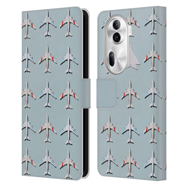 Pepino De Mar Patterns 2 Airplane Leather Book Wallet Case Cover For OPPO Reno11