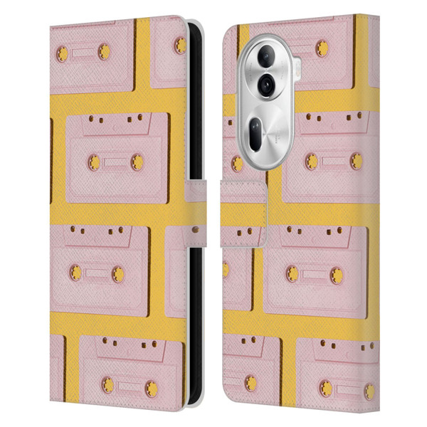 Pepino De Mar Patterns 2 Cassette Tape Leather Book Wallet Case Cover For OPPO Reno11