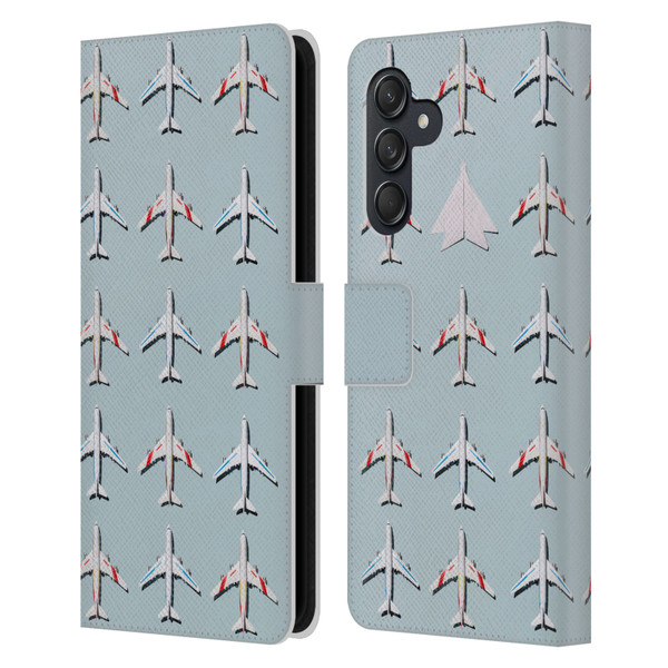 Pepino De Mar Patterns 2 Airplane Leather Book Wallet Case Cover For Samsung Galaxy M55 5G