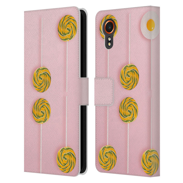 Pepino De Mar Patterns 2 Lollipop Leather Book Wallet Case Cover For Samsung Galaxy Xcover7 5G