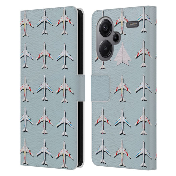 Pepino De Mar Patterns 2 Airplane Leather Book Wallet Case Cover For Xiaomi Redmi Note 13 Pro Plus 5G
