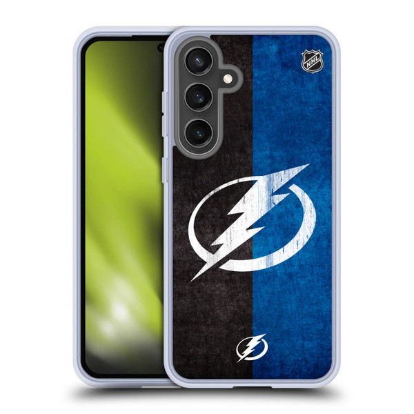 NHL Tampa Bay Lightning Half Distressed Soft Gel Case for Samsung Galaxy S24 FE