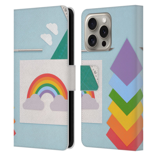 Pepino De Mar Rainbow Art Leather Book Wallet Case Cover For Apple iPhone 16 Pro