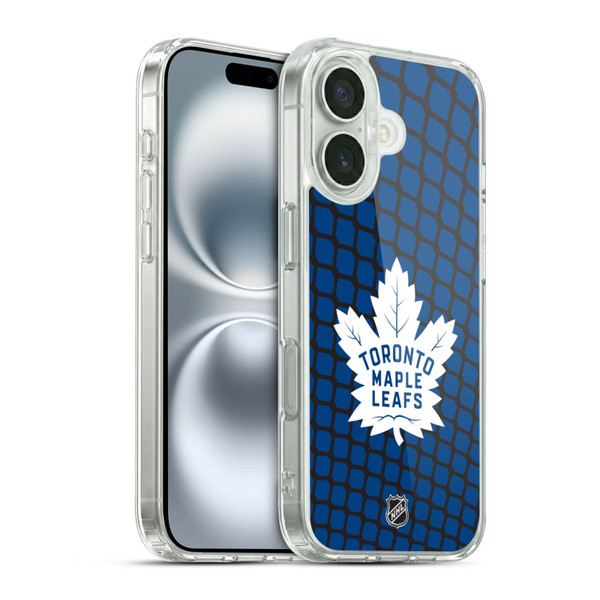 NHL Toronto Maple Leafs Net Pattern Soft Gel Case for Apple iPhone 16 & MagSafe