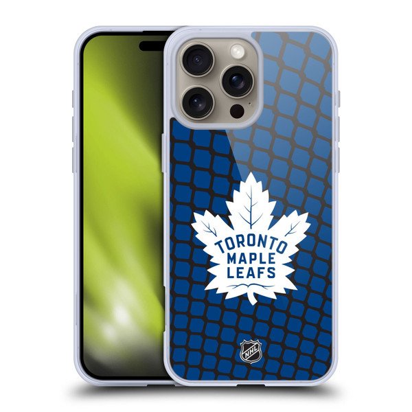 NHL Toronto Maple Leafs Net Pattern Soft Gel Case for Apple iPhone 16 Pro Max