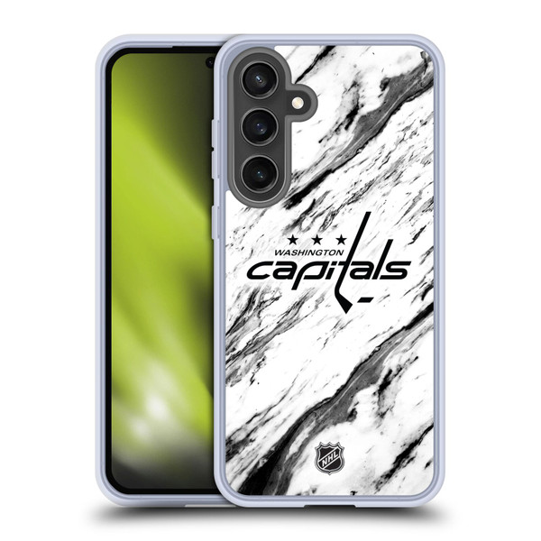 NHL Washington Capitals Marble Soft Gel Case for Samsung Galaxy S24 FE