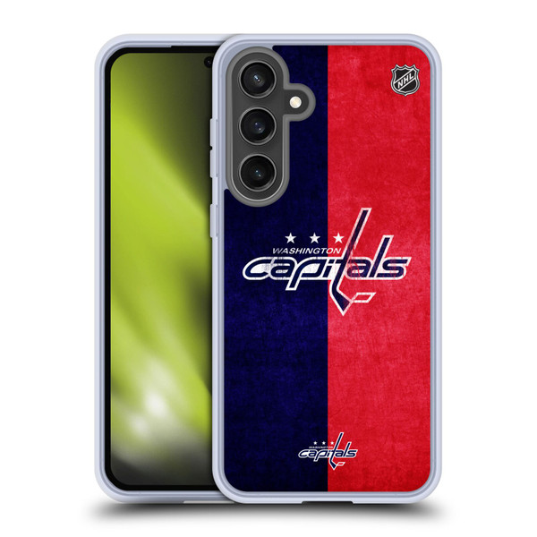 NHL Washington Capitals Half Distressed Soft Gel Case for Samsung Galaxy S24 FE
