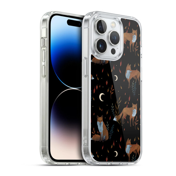 Episodic Drawing Art Foxes Pattern Soft Gel Case for Apple iPhone 13 Pro & MagSafe
