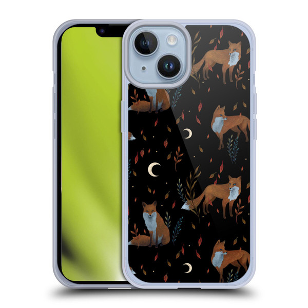 Episodic Drawing Art Foxes Pattern Soft Gel Case for Apple iPhone 14