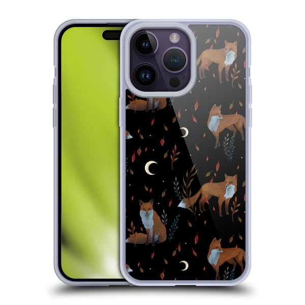 Episodic Drawing Art Foxes Pattern Soft Gel Case for Apple iPhone 14 Pro Max