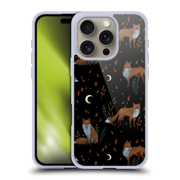 Episodic Drawing Art Foxes Pattern Soft Gel Case for Apple iPhone 16 Pro