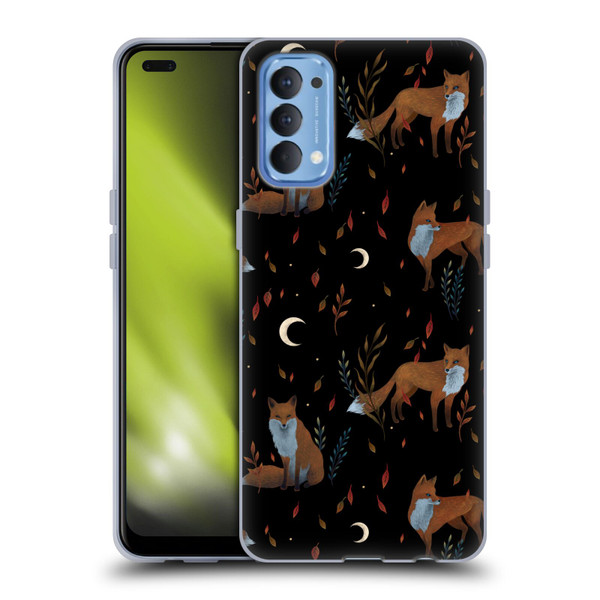 Episodic Drawing Art Foxes Pattern Soft Gel Case for OPPO Reno 4 5G