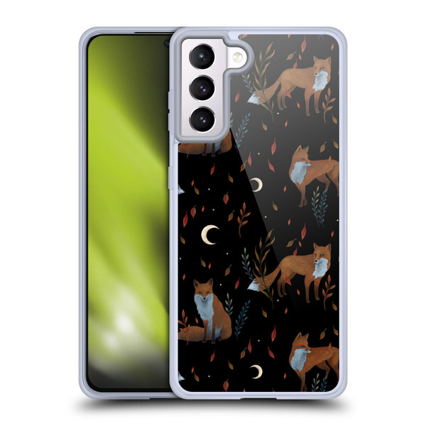 Episodic Drawing Art Foxes Pattern Soft Gel Case for Samsung Galaxy S21+ 5G