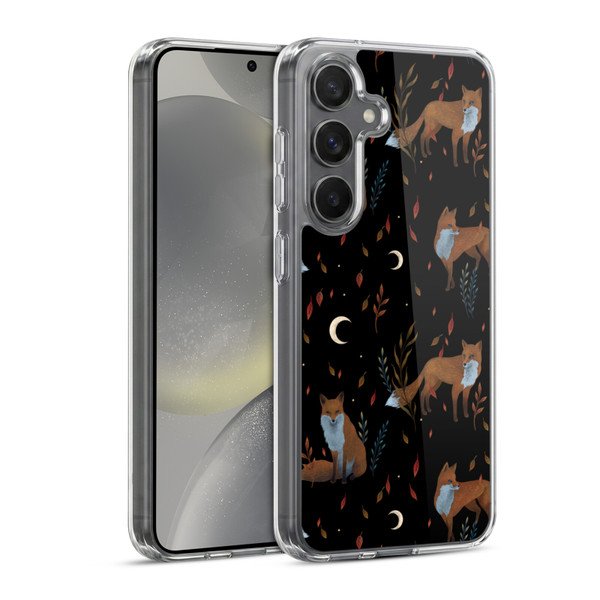 Episodic Drawing Art Foxes Pattern Soft Gel Case for Samsung Galaxy S24 5G & MagSafe