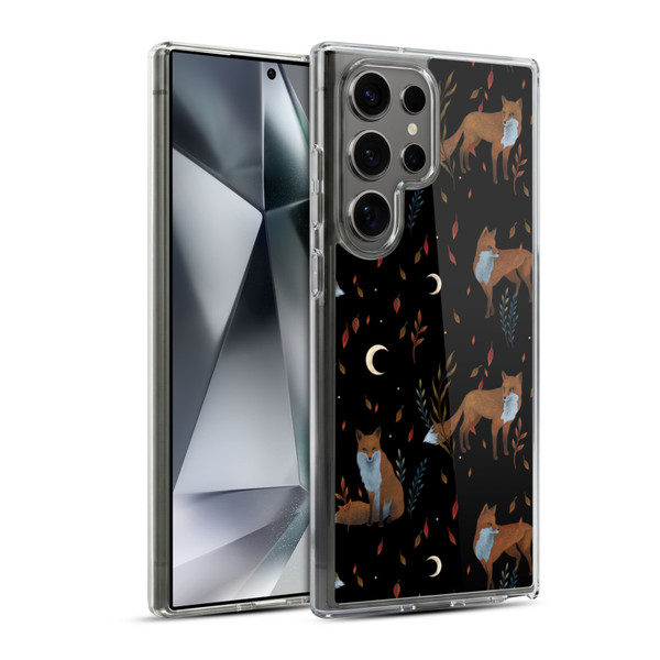 Episodic Drawing Art Foxes Pattern Soft Gel Case for Samsung Galaxy S24 Ultra 5G & MagSafe