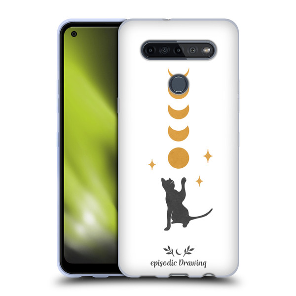 Episodic Drawing Mix Illustrations Cat And Moon Soft Gel Case for LG K51S