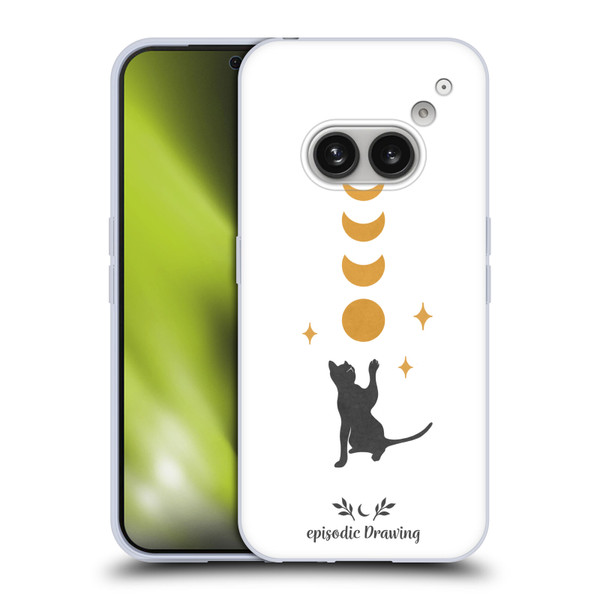 Episodic Drawing Mix Illustrations Cat And Moon Soft Gel Case for Nothing Phone (2a)