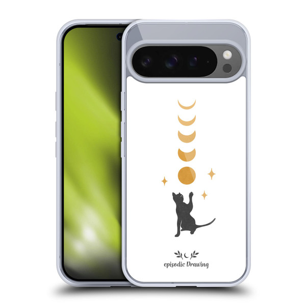 Episodic Drawing Mix Illustrations Cat And Moon Soft Gel Case for Google Pixel 9 Pro XL