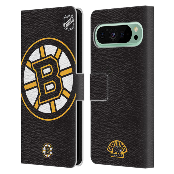 NHL Boston Bruins Oversized Leather Book Wallet Case Cover For Google Pixel 9 Pro XL