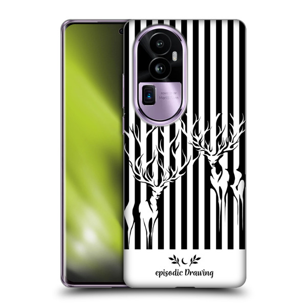 Episodic Drawing Mix Illustrations Deers In Stripes Soft Gel Case for OPPO Reno10 Pro+
