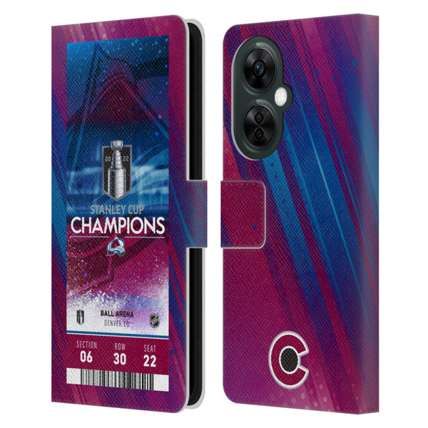 NHL 2022 Stanley Cup Champions Colorado Avalanche Ticket Leather Book Wallet Case Cover For OnePlus Nord CE 3 Lite 5G
