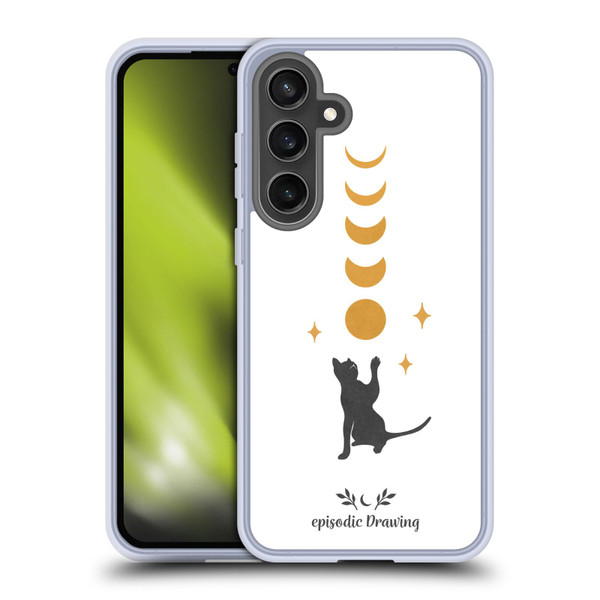 Episodic Drawing Mix Illustrations Cat And Moon Soft Gel Case for Samsung Galaxy S24 FE