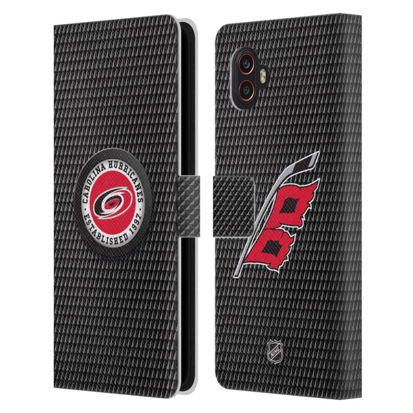 NHL Carolina Hurricanes Puck Texture Leather Book Wallet Case Cover For Samsung Galaxy Xcover6 Pro/Pro2