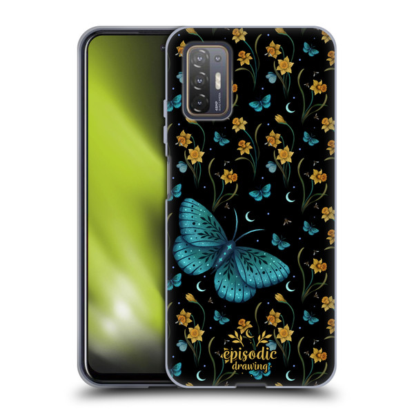 Episodic Drawing Moth Patterns Daffodil Flowers Soft Gel Case for HTC Desire 21 Pro 5G