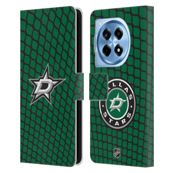 NHL Dallas Stars Net Pattern Leather Book Wallet Case Cover For OnePlus 12R