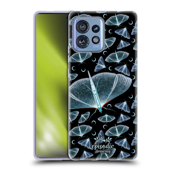 Episodic Drawing Moth Patterns Translucent Soft Gel Case for Motorola Moto Edge 40 Pro