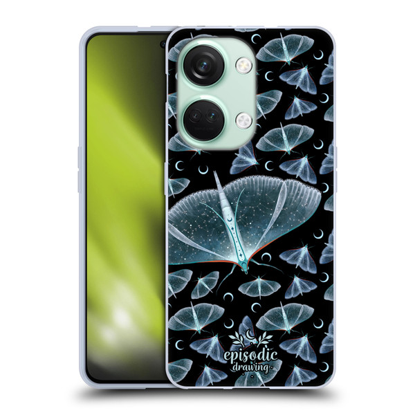 Episodic Drawing Moth Patterns Translucent Soft Gel Case for OnePlus Nord 3 5G