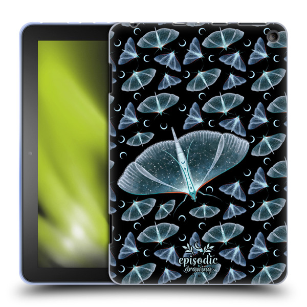 Episodic Drawing Moth Patterns Translucent Soft Gel Case for Amazon Fire HD 8/Fire HD 8 Plus 2020