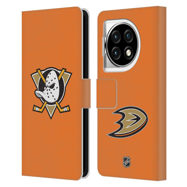 NHL Anaheim Ducks Plain Leather Book Wallet Case Cover For OPPO OnePlus Ace 3 5G