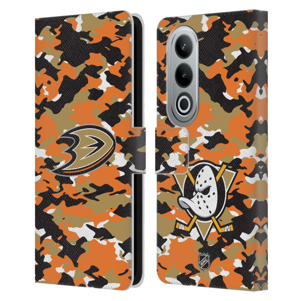 NHL Anaheim Ducks Camouflage Leather Book Wallet Case Cover For OPPO OnePlus Ace 3V 5G